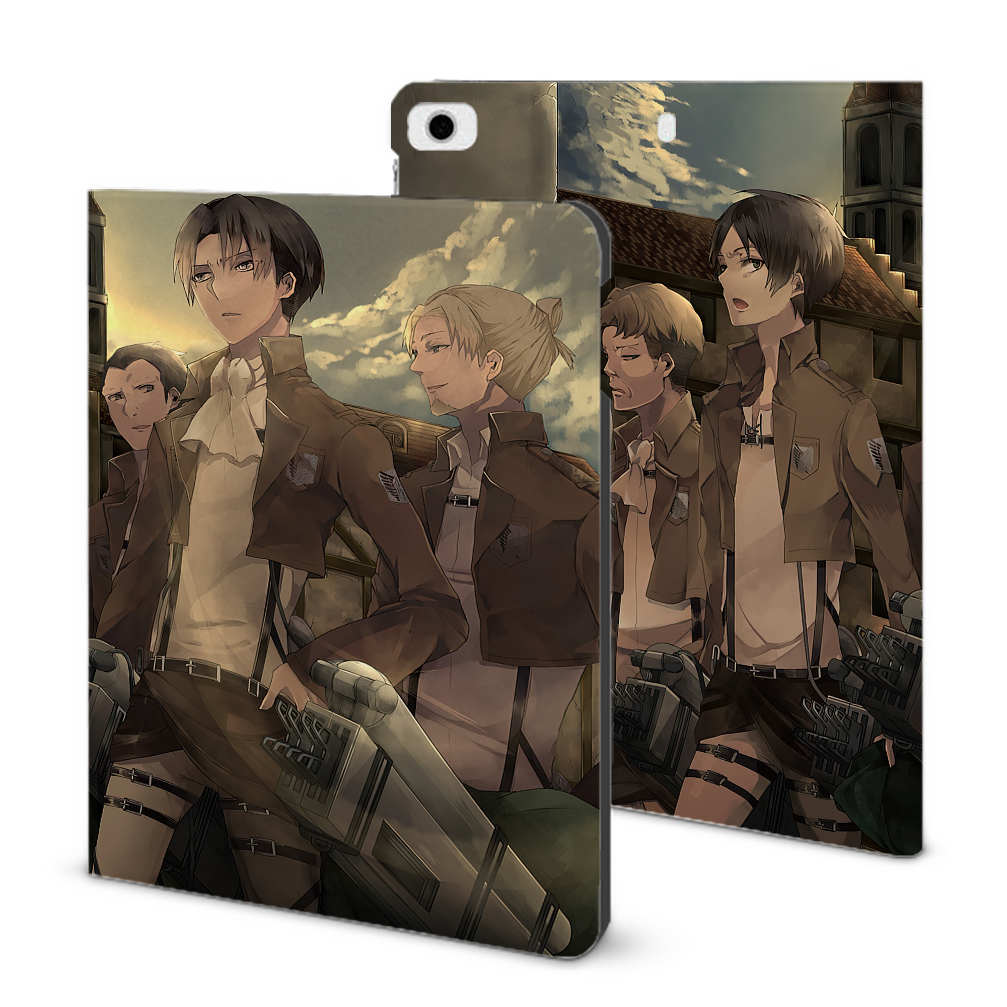 （画像用） 進撃の巨人 Attack on Titan IPad ケース ブック型 PUレザー TPU 耐衝撃 軽量 薄型 ペン収納なし 全面保護 IPad 各モデル対応